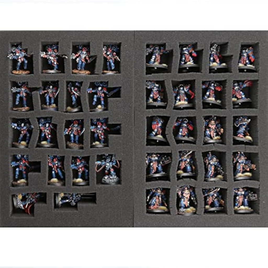Jucoci Miniatures & Figure Storage Case with Customizable Foam to Carry Various Sizes for WH40K, WH AOS, Xwing, Infinite, and DND Miniatures(Compatible with Infanties and Large Units