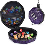 ENHANCE DND Dice Tray and Case - Collector's Edition DND Dice Holder up to 150 D&D Shakers with Hard Shell Exterior and Protective Soft Interior - Rolling Tray Perfect for Game Night (Dragon Purple)
