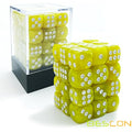 Bescon 12mm 6 Sided Dice 36 in Brick Box, 12mm Six Sided Die (36) Block of Dice, Marble Yellow