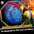 Fantasydice- Fire Dragon - Dice Tray - 20CM Octagon with Lid and Dice Staging Area- Holds 5 Sets of Dice(7 / Standard) For All Tabletop RPGs Like D&D, Call of Cthulhu, Shadowrun. (BLUE)