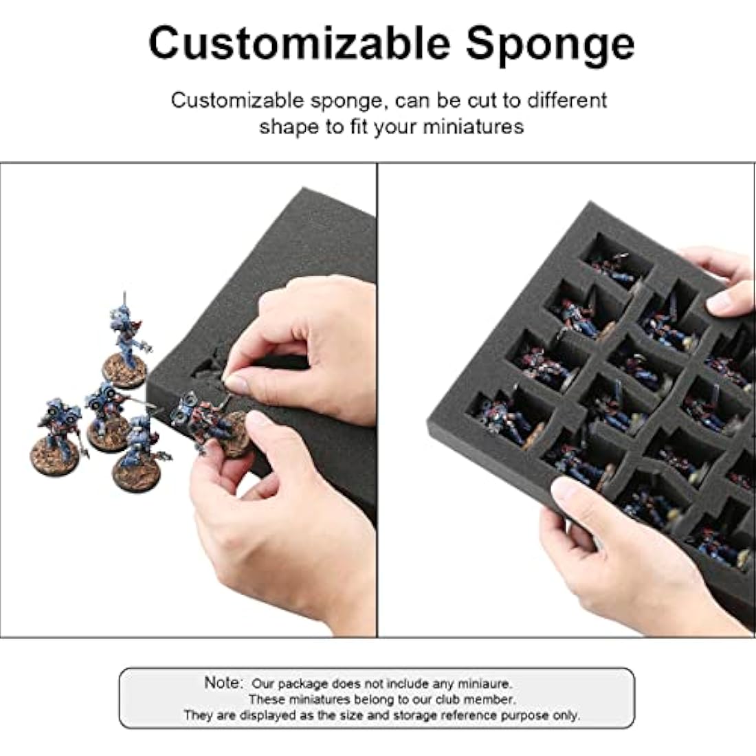 Jucoci Miniatures & Figure Storage Case with Customizable Foam to Carry Various Sizes for WH40K, WH AOS, Xwing, Infinite, and DND Miniatures(Compatible with Infanties and Large Units