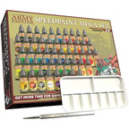 The Army Painter Speedpaint 2.0 Mega Set Combo, 50 Dropper Bottles of Non Toxic Acrylic Contrast Paint 18ml for Wargaming, Incl. 1 Paint Palette and 2 Army Painter Brushes