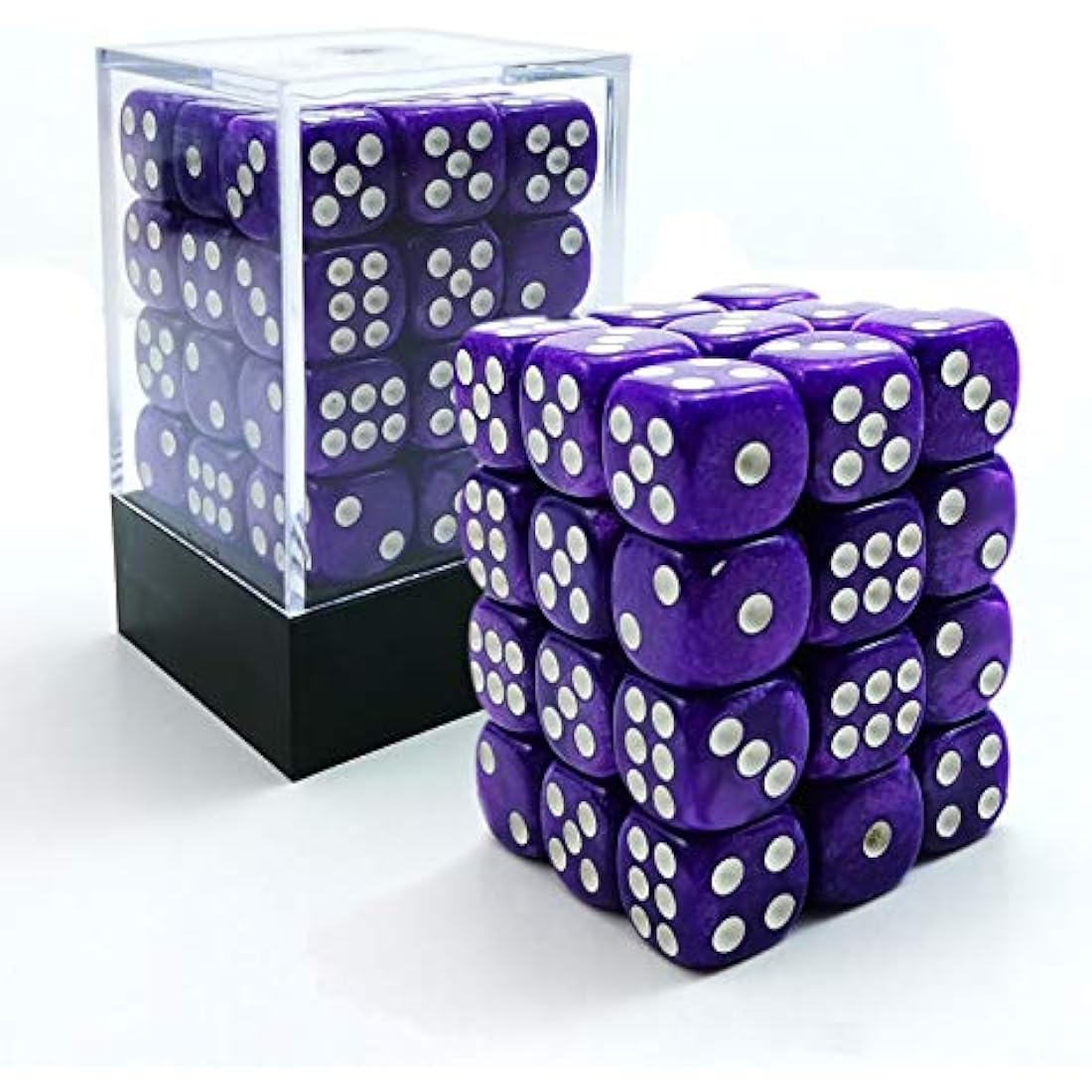 Bescon 12mm 6 Sided Dice 36 in Brick Box, 12mm Six Sided Die (36) Block of Dice, Marble Purple