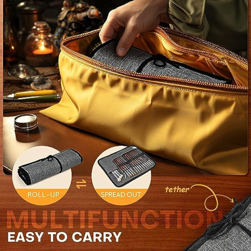 Golden Maple Miniature Paint Brushes Drybrush-18PCS Micro Detail Paint Brush Set, Small Fine Detail Model Brushes for Acrylics, Watercolors & Paint by Number, Figurine - Cocoa Brown