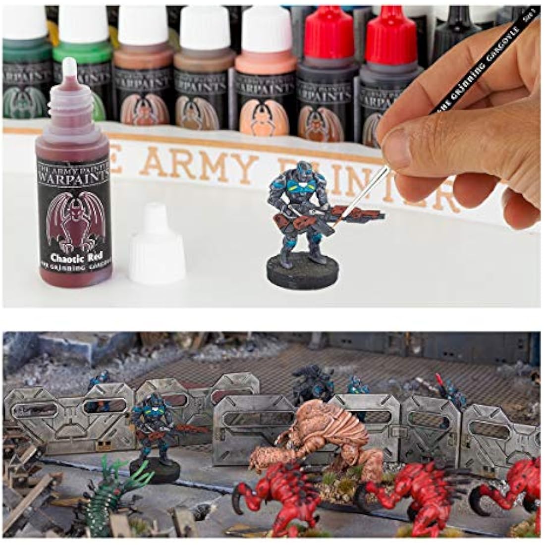Grinning Gargoyle - Sci-Fi Paint Set - Acrylic Paints for Miniatures - 20x Assorted 18ml Colours with a Paint Brush - Science Fiction Warpaints for Painting Marines and Aliens Figures (Core)