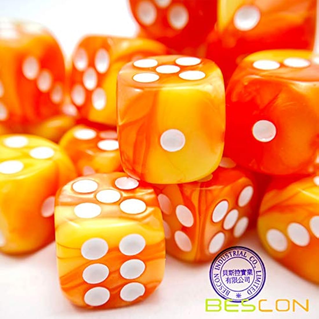 Bescon 12mm 6 Sided Dice 36 in Cube, 12mm Six Sided Die (36) Block of Dice, Gemini Effect in All Assorted Flower Colors