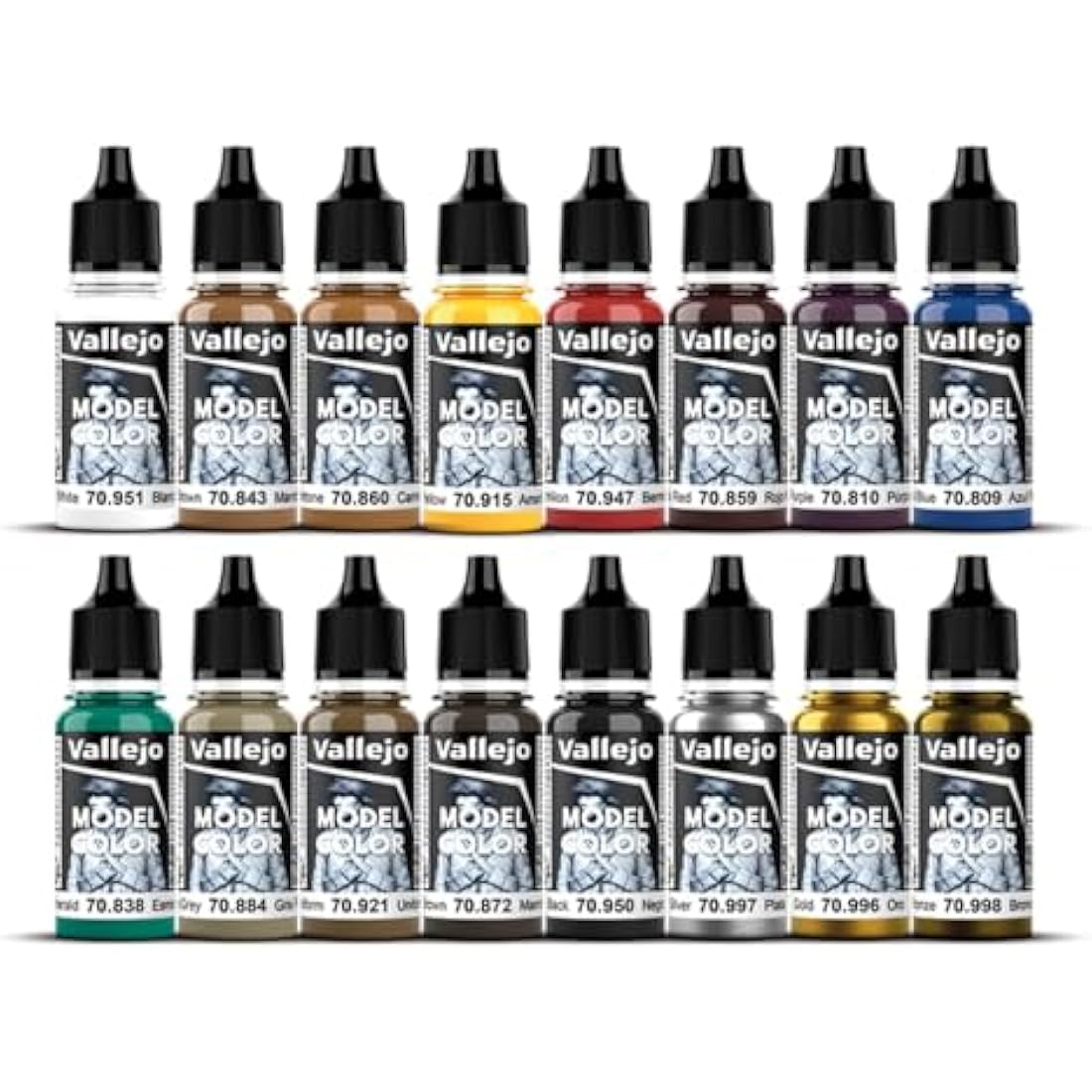 Vallejo Model Color Medieval Colors Acrylic Paint Set - Assorted Colours (Pack of 16),17 ml (Pack of 16)