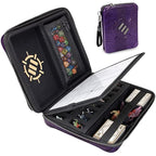 ENHANCE Collector's Edition RPG Organizer Case - DnD Binder with Built-in Character Sheet Holder and Erasable Scribe Panel, Dice Rolling Area, Removable Pen Pouch, Miniature Foam Tray (Dragon Purple)
