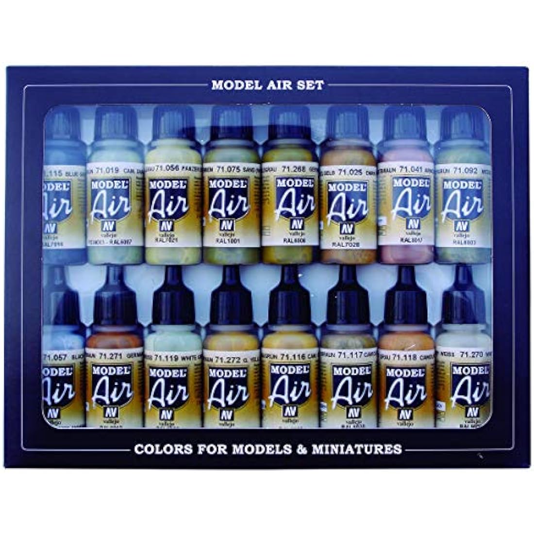 Acrylicos Vallejo "German WWII Europe & Africa" Model Air Set, 17 ml (Pack of 16)