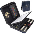 ENHANCE Collector's Edition RPG Organizer Case - DnD Binder with Built-in Character Sheet Holder and Erasable Scribe Panel, Dice Rolling Area, Removable Pen Pouch, Miniature Foam Tray (Dragon Blue)