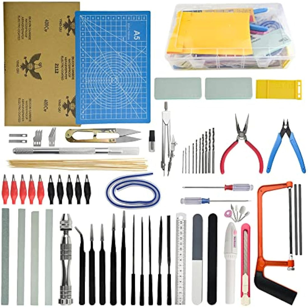 WMYCONGCONG 62 PCS Gundam Model Tools Kit Modeler Basic Tools Hobby Building Tools Kit for Buildings Cars Airplanes Model Assemble Building Repairing and Fixing