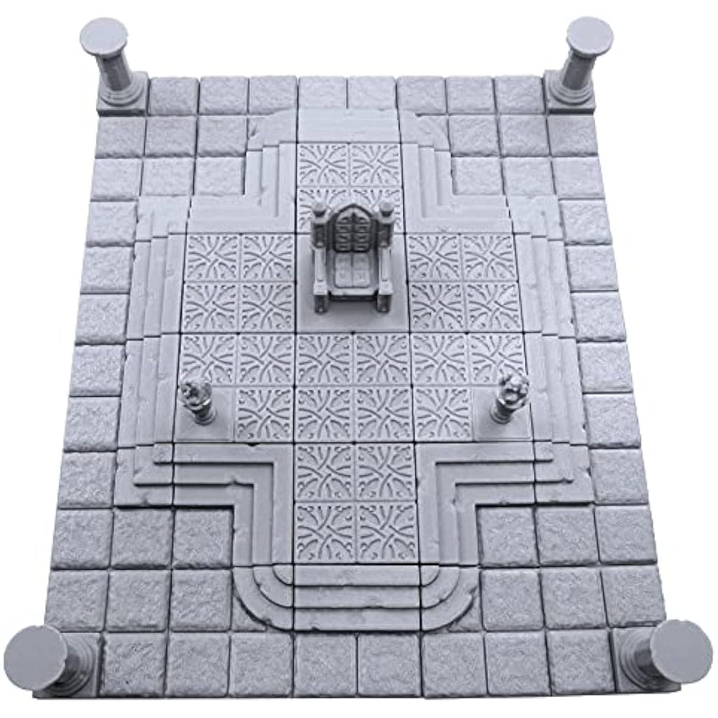 EnderToys Locking Dungeon Tiles - Throne Room, Terrain Scenery Tabletop 28mm Miniatures Role Playing Game, 3D Printed Paintable