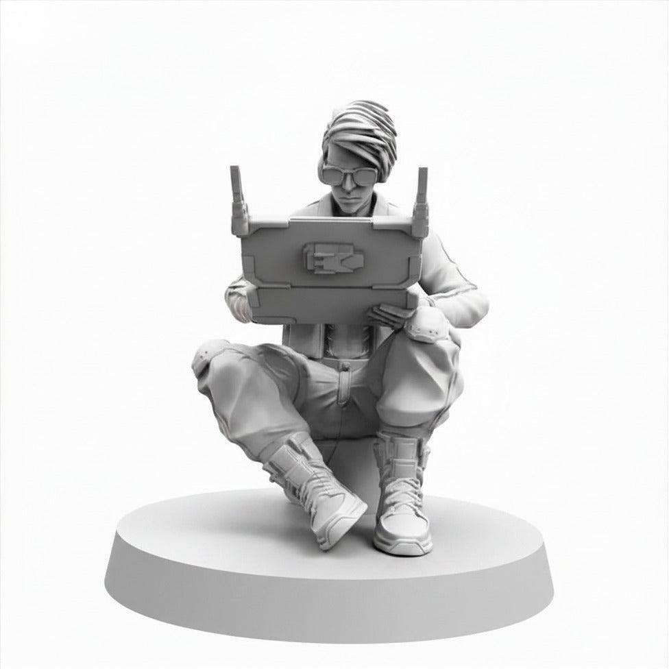 Cyberpunk Netrunner Hacker Jilyan Miniature 32mm 28mm Sci-Fi RPG Resin Figure