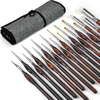Golden Maple Miniature Paint Brushes Drybrush-18PCS Micro Detail Paint Brush Set, Small Fine Detail Model Brushes for Acrylics, Watercolors & Paint by Number, Figurine - Cocoa Brown