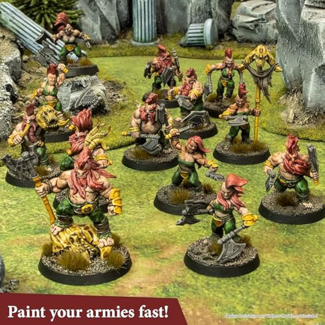 The Army Painter, Speedpaint 2.0 Starter Set, Beginner Paint Set, 10 x 18 ml Acrylic Contrast Paints incl. 1 Free Basecoating Brush for DnD and Warhammer Figures