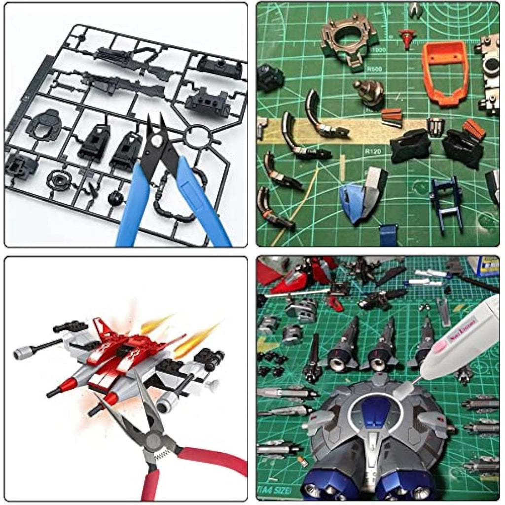 WMYCONGCONG 62 PCS Gundam Model Tools Kit Modeler Basic Tools Hobby Building Tools Kit for Buildings Cars Airplanes Model Assemble Building Repairing and Fixing