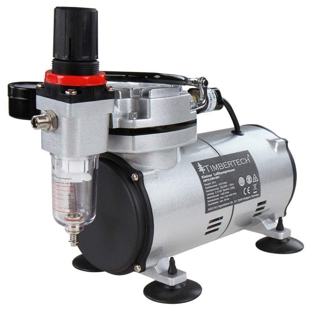 Timbertech Airbrush Kit with Air Compressor ABPST05 With Powerful Airflow and High Working Pressure for Hobbies Crafts Nail Art Tattoos Cake