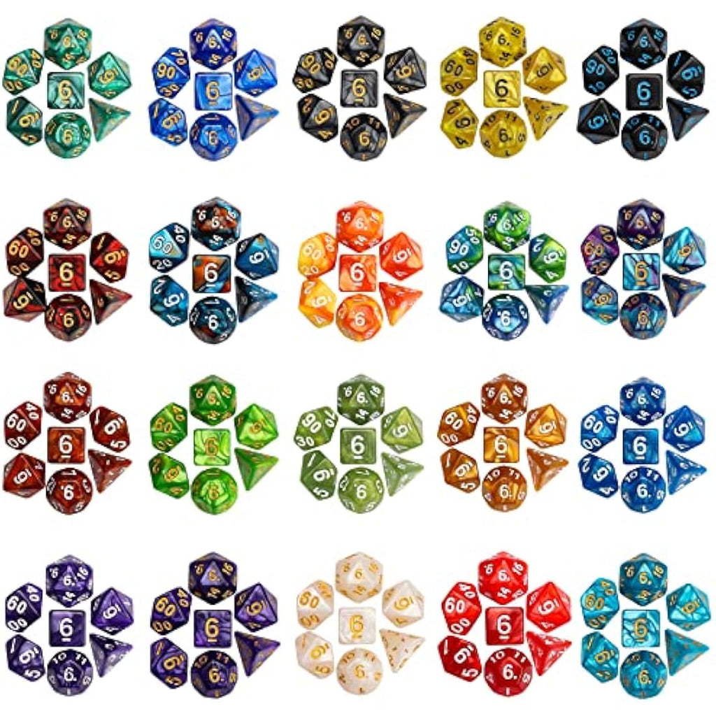 QMAY Polyhedral Dice, Dungeons and Dragons Dice Set 7 Sided Polyhedral DND for MTG RPG Game (20)
