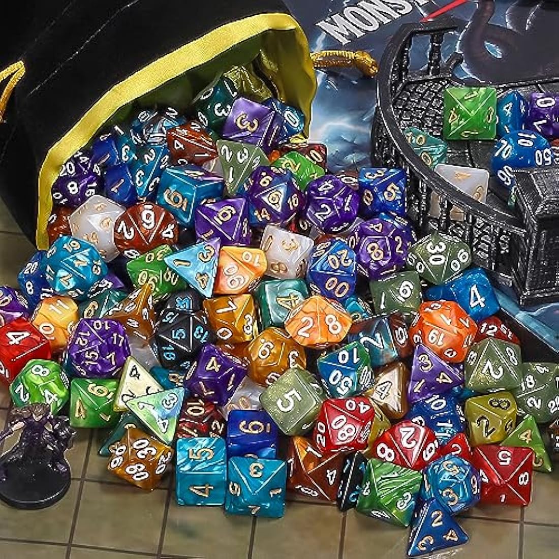 QMAY Polyhedral Dice, Dungeons and Dragons Dice Set 7 Sided Polyhedral DND for MTG RPG Game (20)