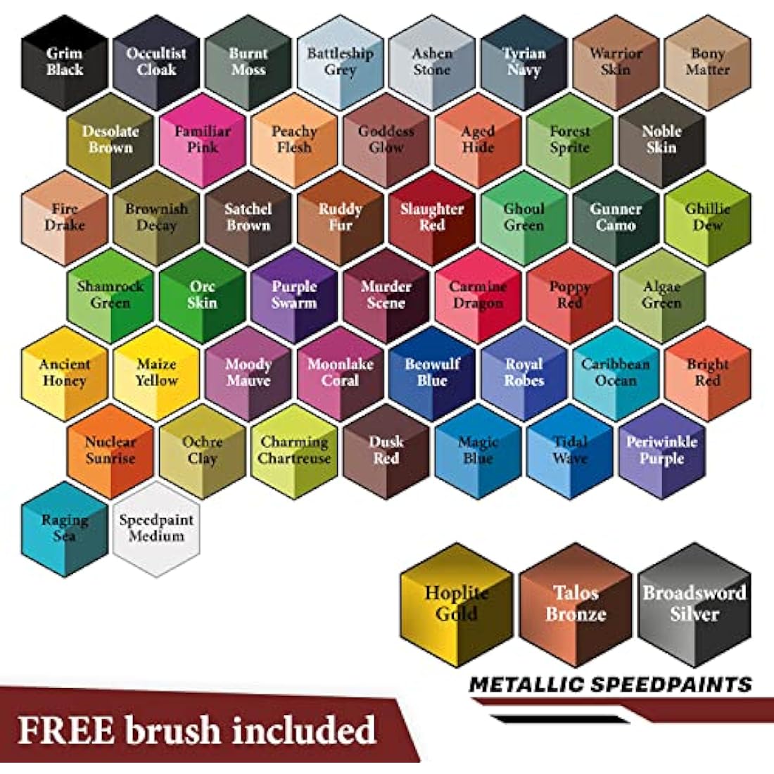 The Army Painter Speedpaint 2.0 Mega Set Combo, 50 Dropper Bottles of Non Toxic Acrylic Contrast Paint 18ml for Wargaming, Incl. 1 Paint Palette and 2 Army Painter Brushes