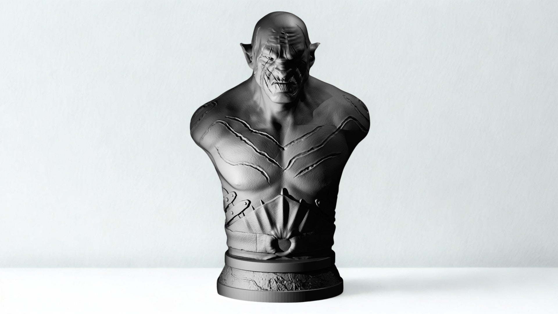 Azog the Defiler Bust Resin Statue Orc Chieftain Figure Unpainted 149mm Fotis Mint
