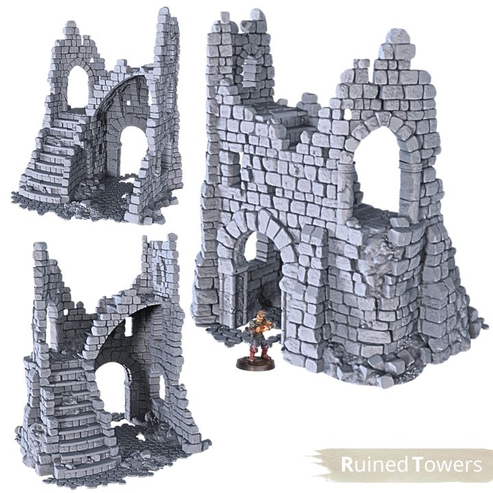 Ruined Tower A - 28mm DND/Wargame/RPG Terrain