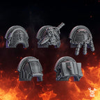 Warden Shoulder Pads | Pactum Aeternum | Conversion Bits For 28mm 32mm Sci-fi Space Knights