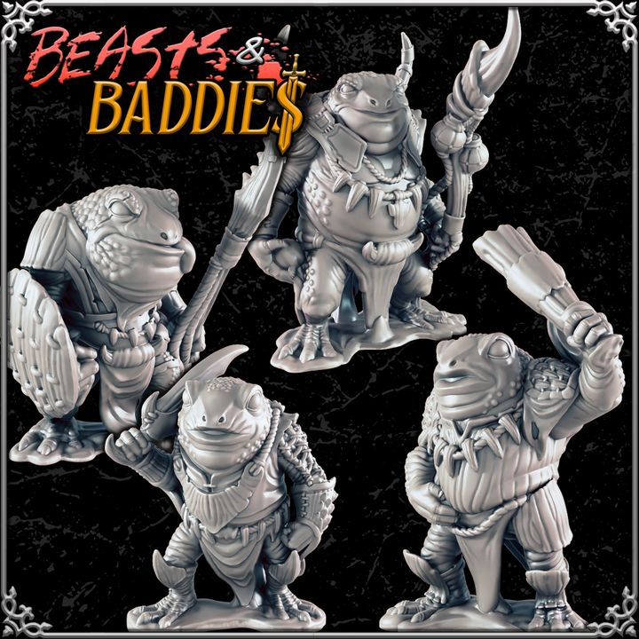 Set Of Frog Folk Miniatures