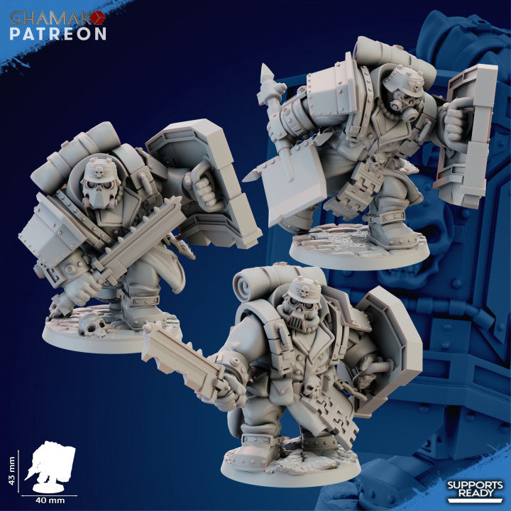 Trencher Iron Korp Armoured Ogres | Imperial Soldiers | Grimdark Proxy Miniature | Ghamak