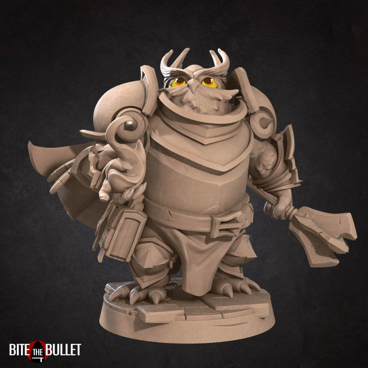 Cleric A | Owlfolk | Fantasy Miniature | Bite the Bullet