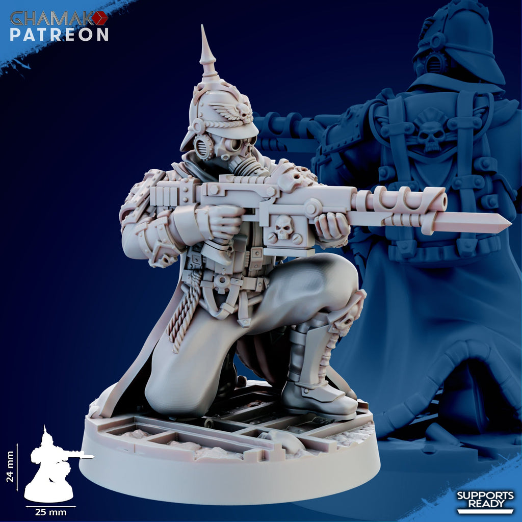 Trencher Infantry Miniatures | Imperial Soldiers | Grimdark Proxy Miniature | Ghamak