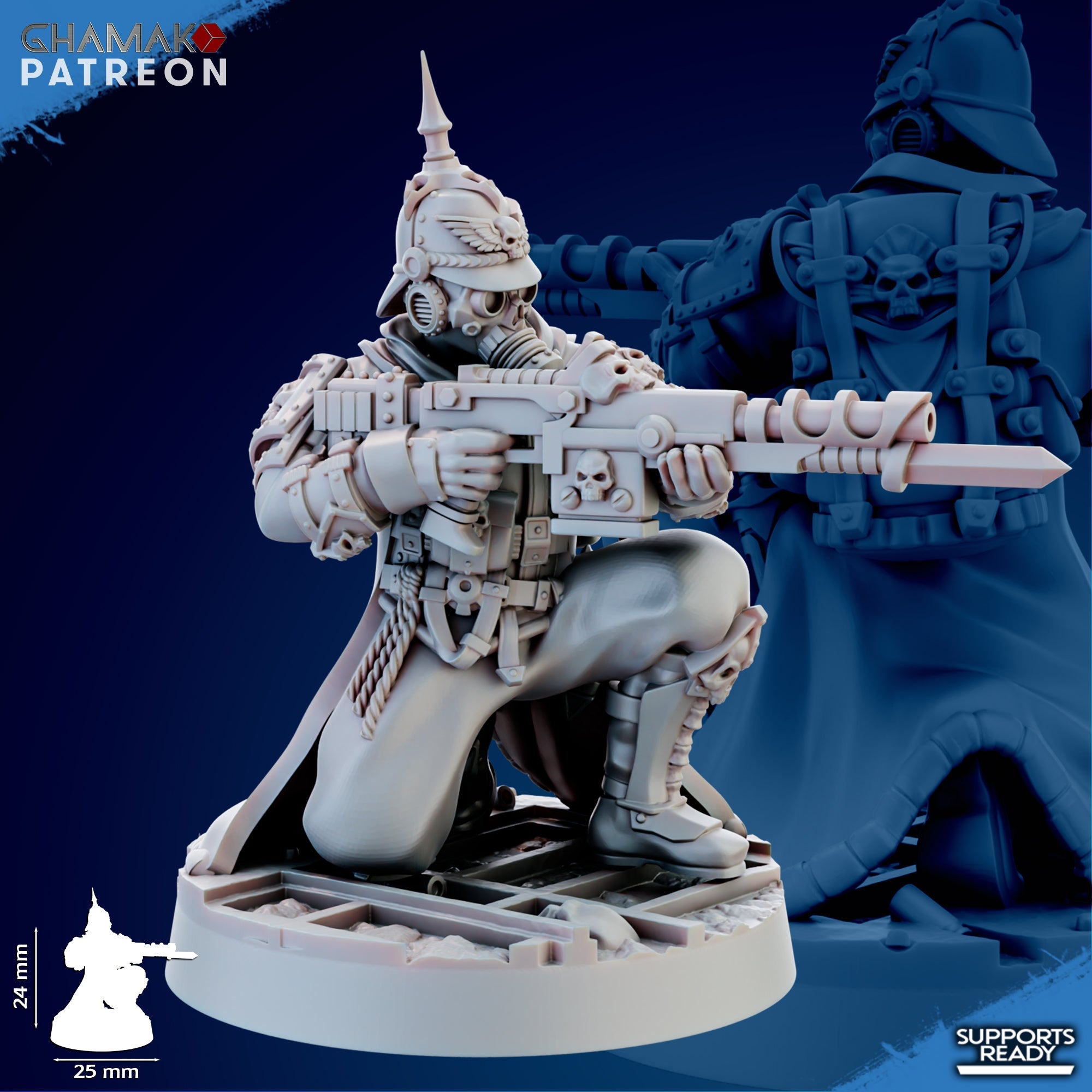 Trencher Infantry Miniatures | Imperial Soldiers | Grimdark Proxy Miniature | Ghamak