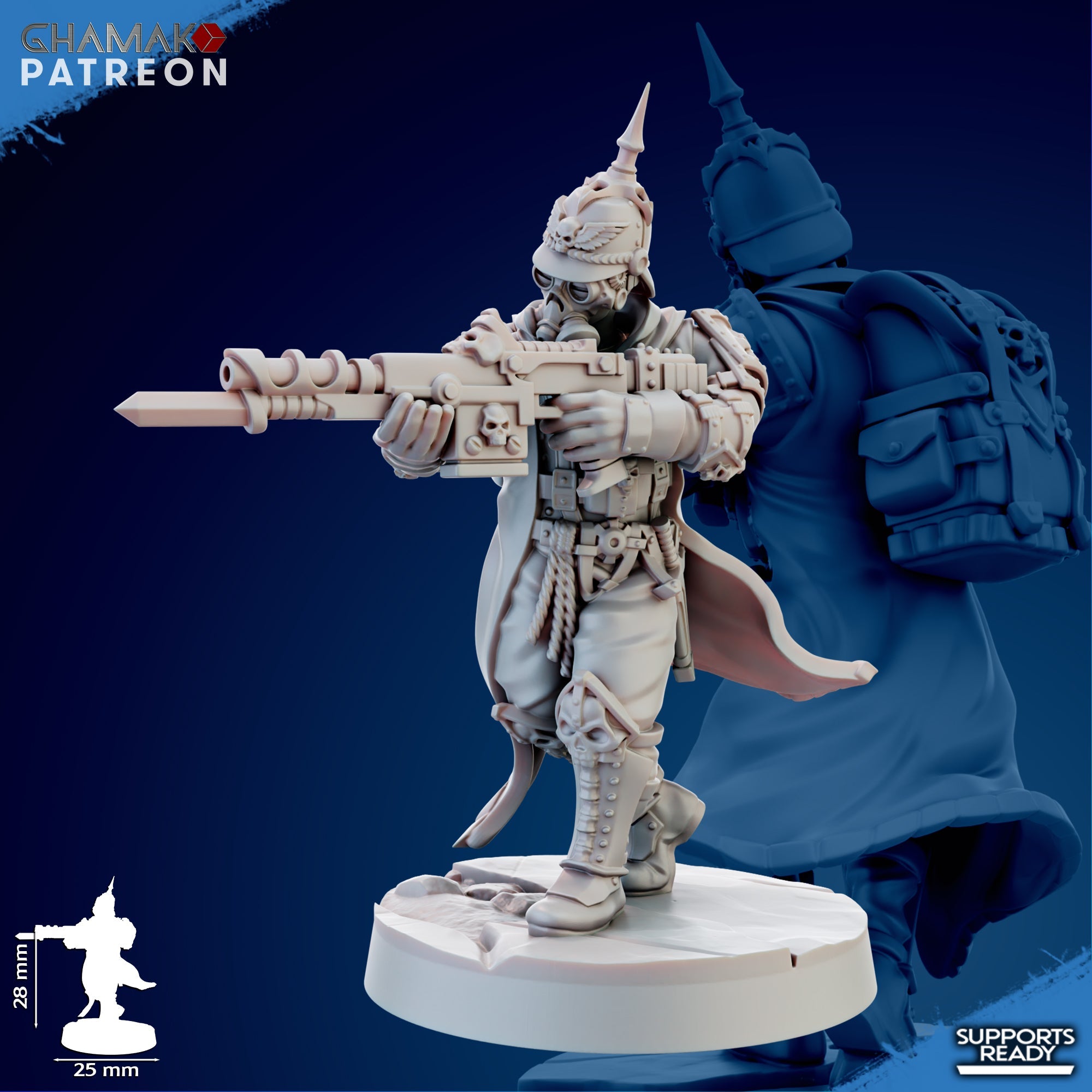 Trencher Infantry Miniatures | Imperial Soldiers | Grimdark Proxy Miniature | Ghamak