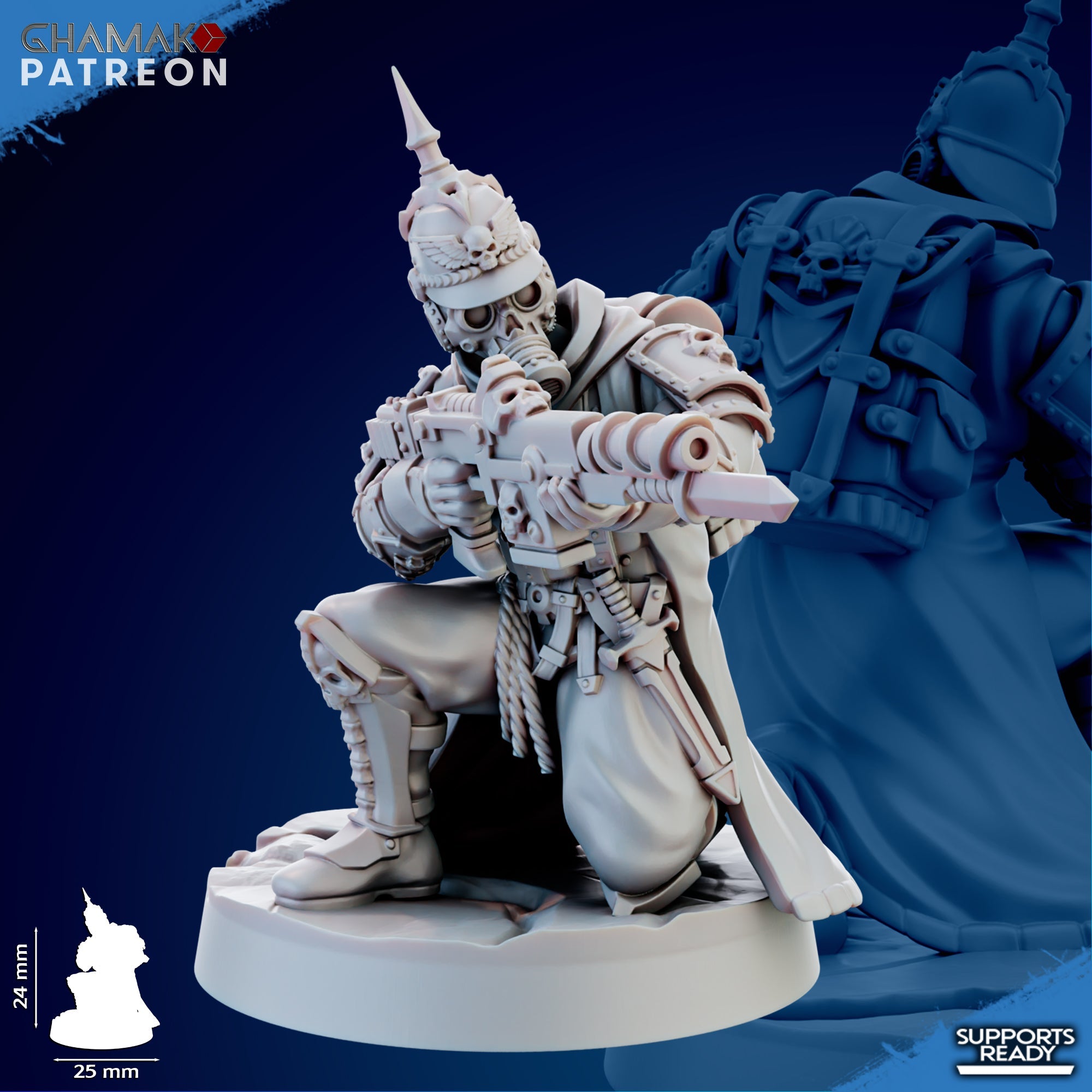 Trencher Infantry Miniatures | Imperial Soldiers | Grimdark Proxy Miniature | Ghamak