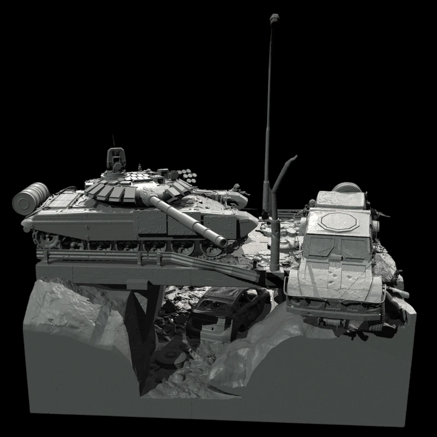 1/35 "The Battle Story of T-80" | Full scene Diorama Set