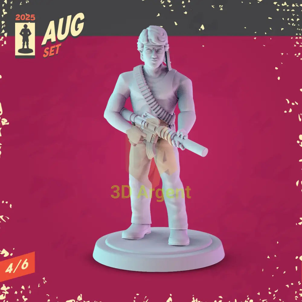 80s Action Heroes Miniatures – Snake Rambo Commando McClane Maverick Axel Foley 32 mm Resin Figures RPG D&D Display