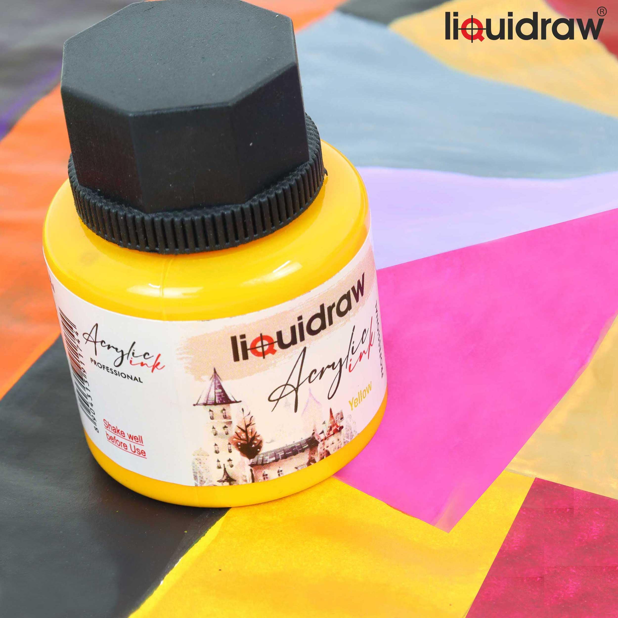 Liquidraw Acrylic Inks for Artists Set of 20 Waterproof Ink Set 35ml Professional for Painting, Drawing, Paints, Art, Brushes, Paper, Board, Canvas,