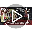 The Army Painter Warpaints Fanatic: Starter Set Combo, 11x18 ml paints: 7 Acrylic colours, 2 Metallics, 1 Wash, 2 Brushes & 1 Free Miniature figure, For models and miniature painting, DnD & Warhammer