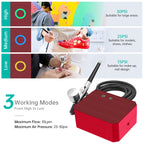 Omeyo Airbrush Kit with Air Compressor, 48 PSI High Pressure Air Brush Non-Clogging with 0.2/0.3/0.5mm Nozzle/Cleaning Sets, Ideal for Painting,