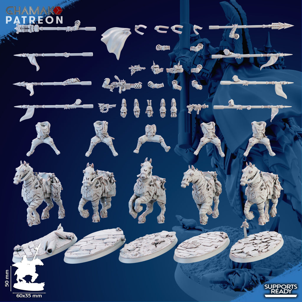 Trencher Blitz Cavalry Miniatures | Imperial Soldiers | Grimdark Proxy Miniature | Ghamak