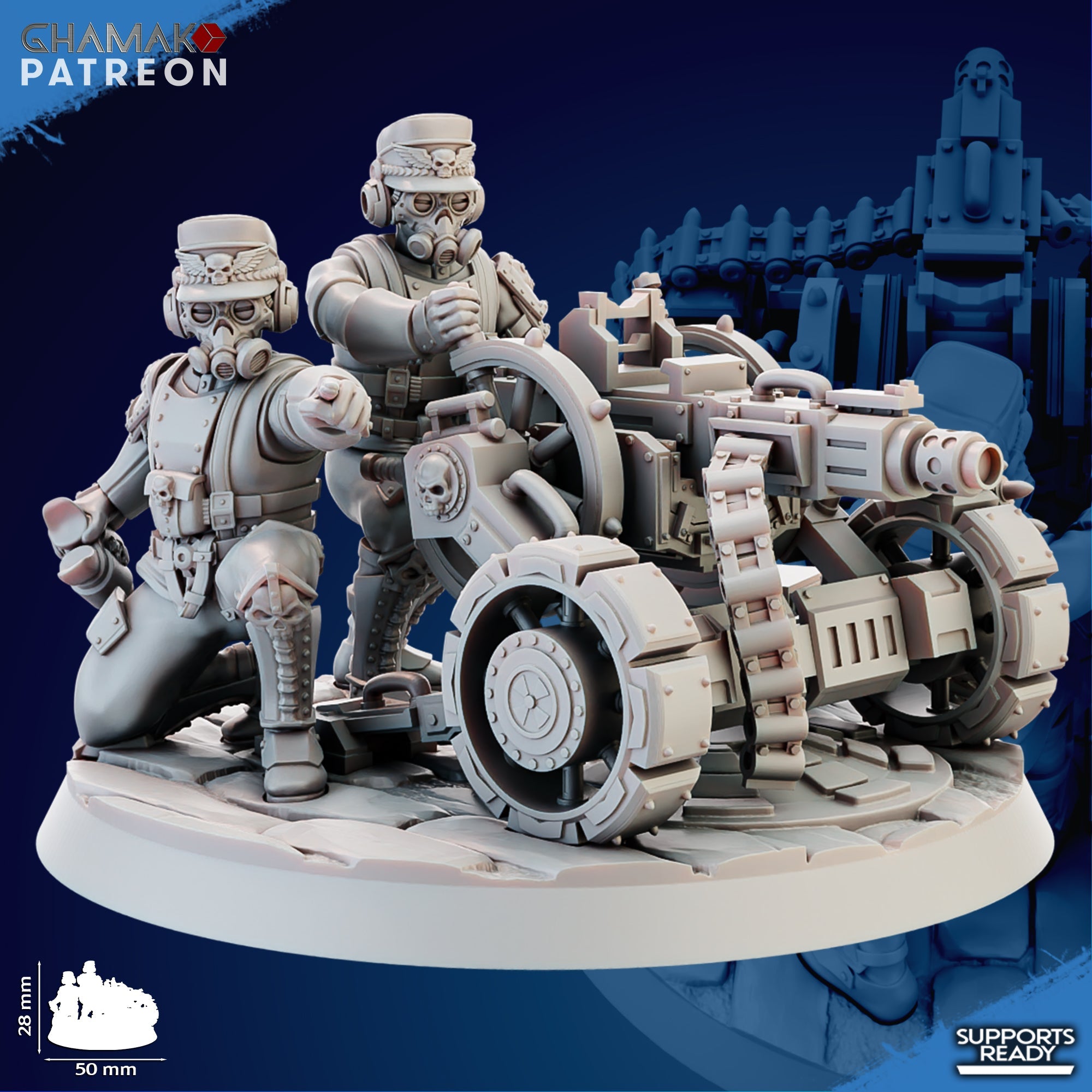 Trencher Heavy Weapon Miniatures | Imperial Soldiers | Grimdark Proxy Miniature | Ghamak