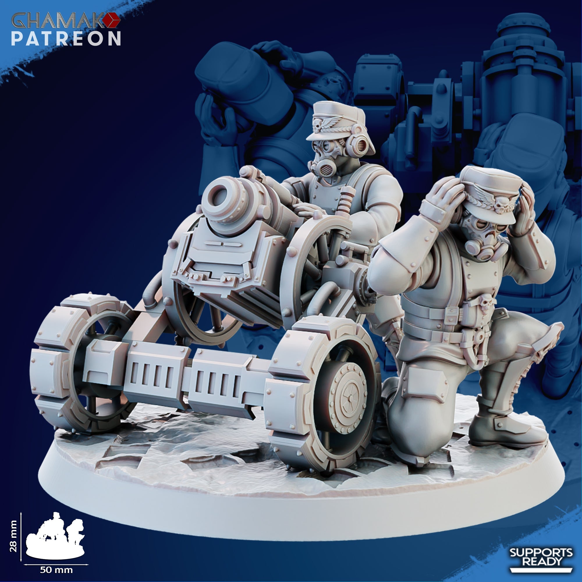 Trencher Heavy Weapon Miniatures | Imperial Soldiers | Grimdark Proxy Miniature | Ghamak