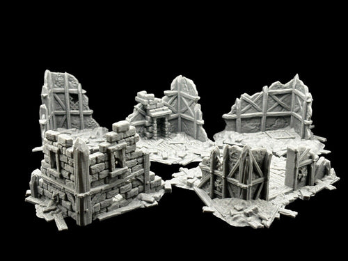 28mm Building Ruins Terrain Scenery for DND, Warhammer, Wargames
