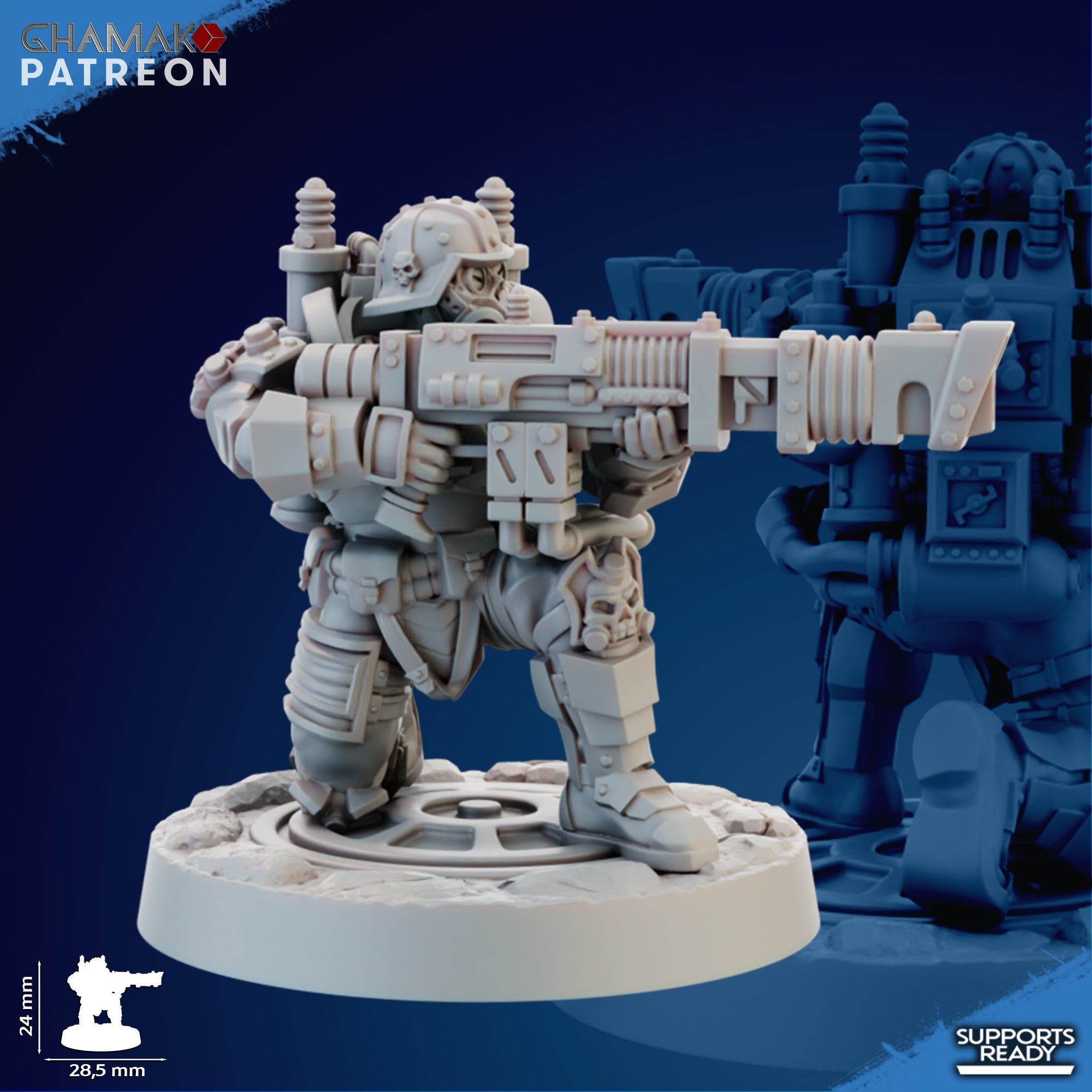 Trencher Iron Krieger Miniatures | Imperial Soldiers | Grimdark Proxy Miniature | Ghamak