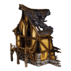 Ruined Medieval House G - 28mm DND/Wargame/RPG Terrain