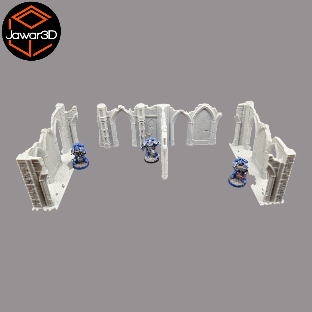 Gothic Ruins Set - 28mm Wargaming Scatter Terrain Scenery Tabletop Miniature
