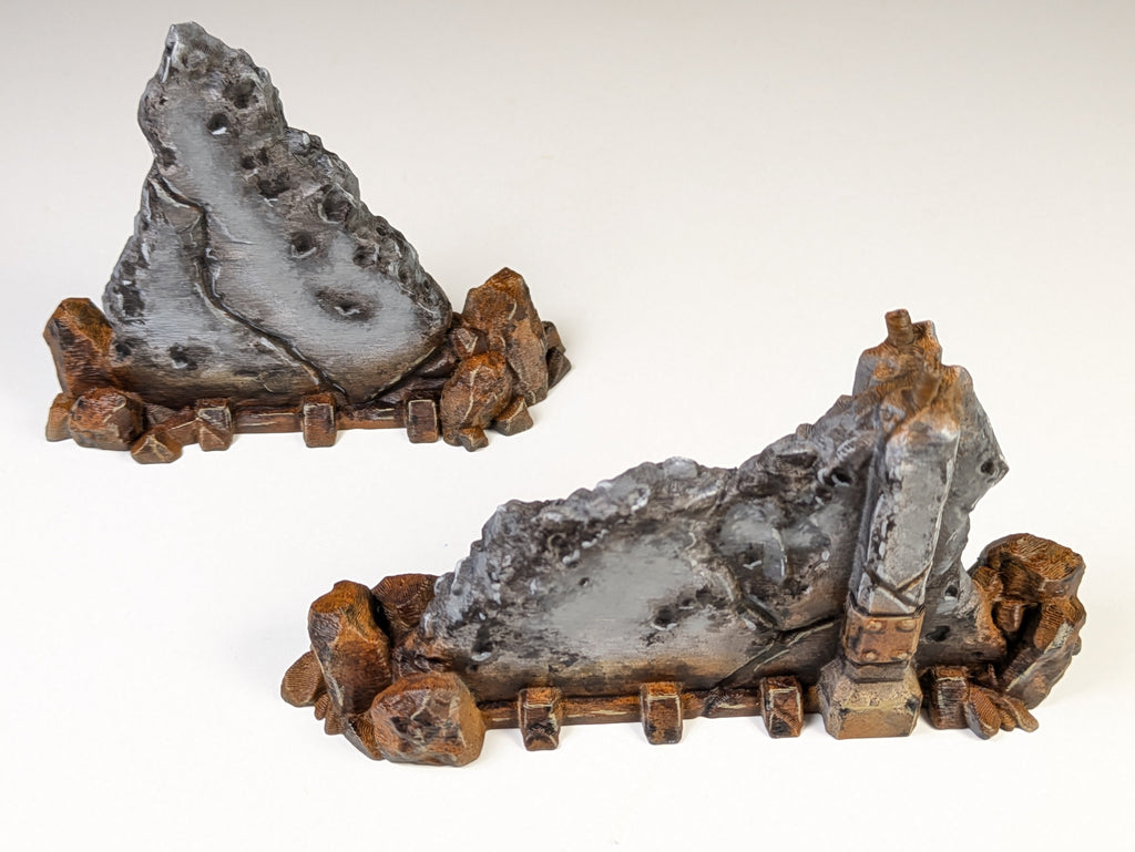28mm Wall Ruins Terrain Scenery for DND, Warhammer, Wargames, Unpainted, 6 Pcs