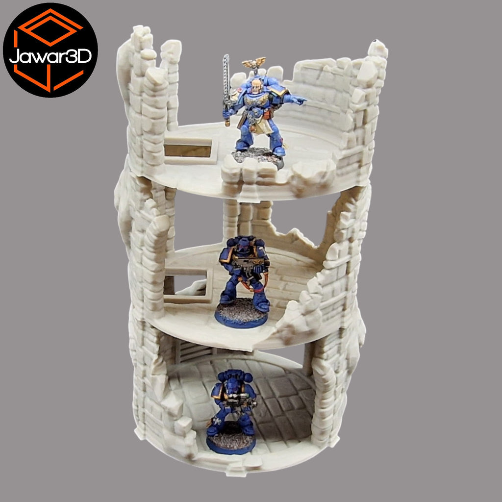 Circle Tower Ruin - 28mm Wargaming Scatter Terrain Scenery Tabletop Miniature
