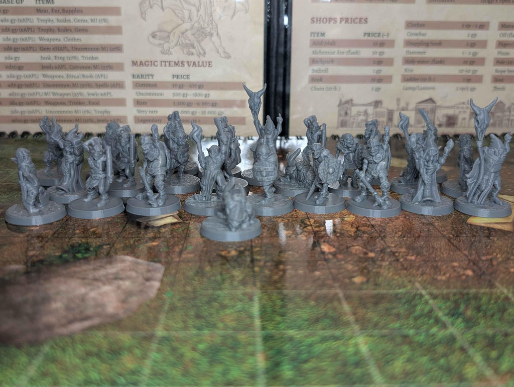 26 Goblin Miniatures for Dungeons and Dragons, Pathfinder and TTRPG