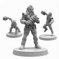Cyber Dwarf Alchemist Cyberpunk Papsikels Resin Miniature Space Dwarf Engineer Sci Fi RPG Tabletop Wargaming Model Set of 3